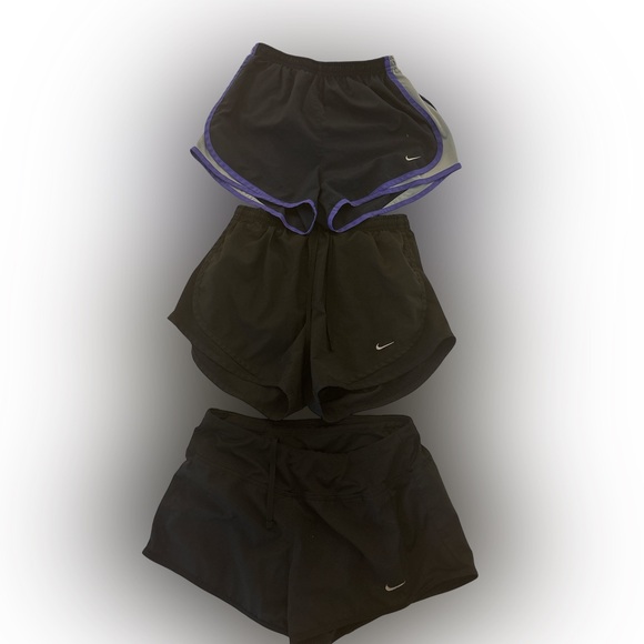 Nike Women's Black and Purple Athletic Shorts Trio - Picture 1 of 2